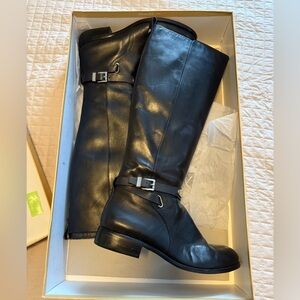 Black Riding Leather Boots Size 9.5 M
